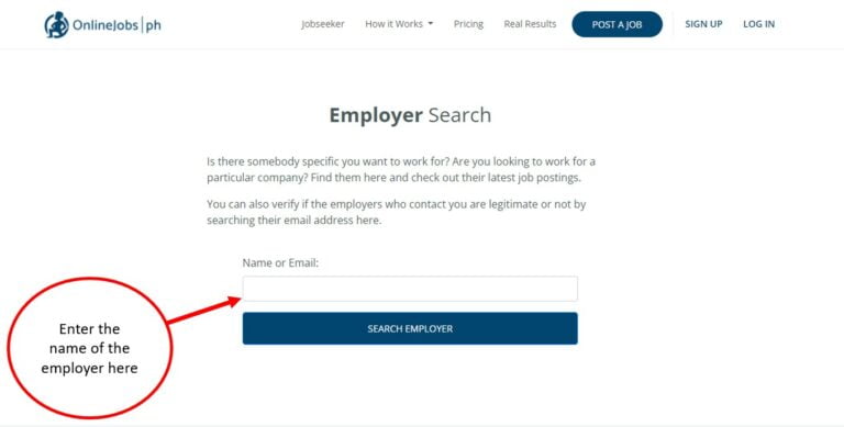 Avoid Scams How to Tell If a Job You Get on Onlinejobs.ph Is Legit 1 (Employer Search)