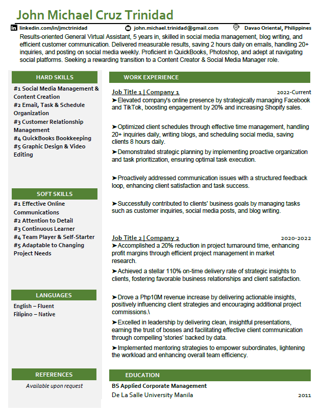 resume for online jobs 25 (job excelerator)